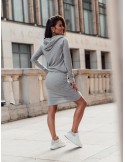 Women\'s sports set, skirt and hoodie, gray FI697 - Online store - Boutique